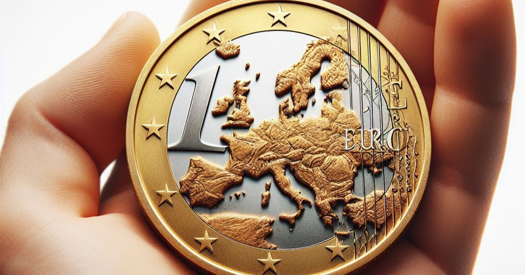 hand holding 1 euro coin